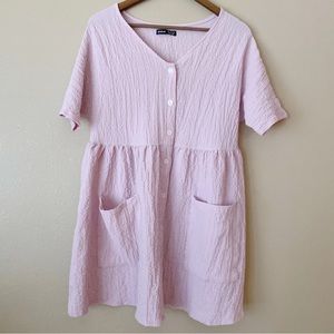 Shein Pink Texture Babydoll Dress